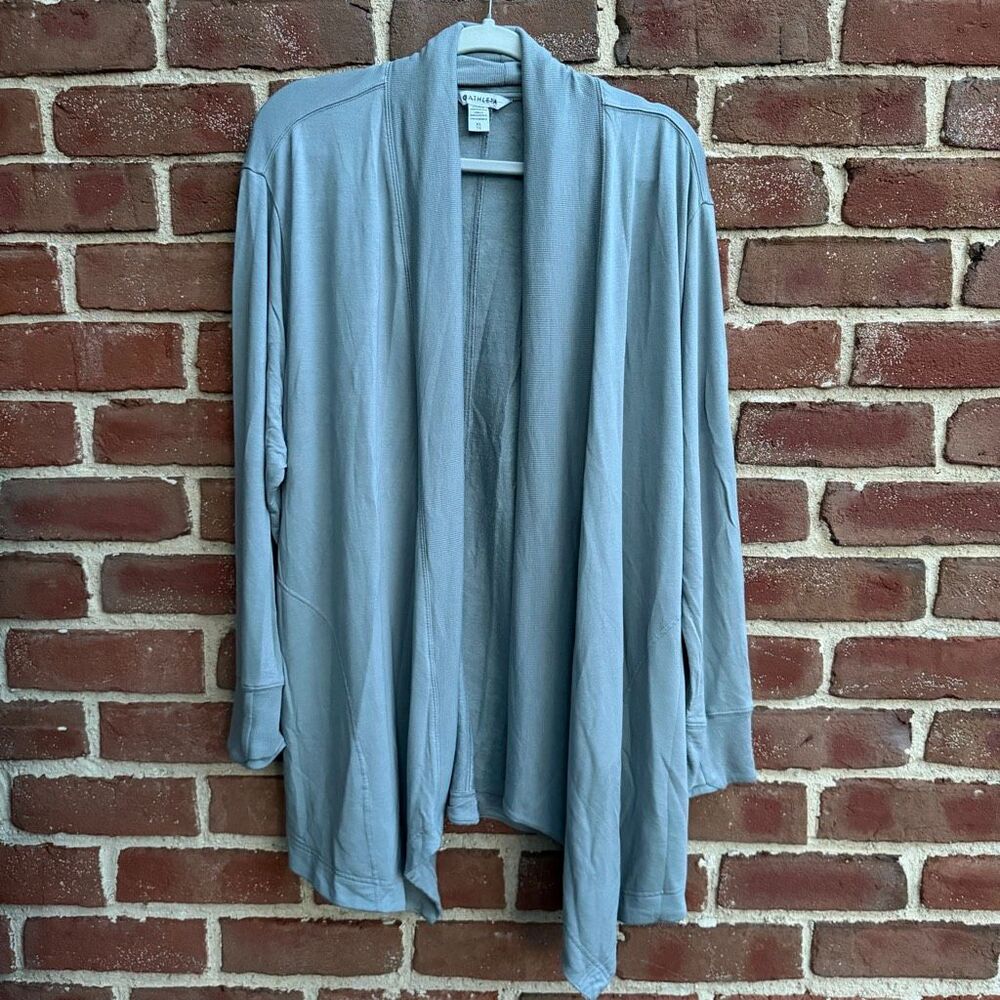 Athleta Nirvana Pranayama Restore Wrap yoga Cardigan Open Front gray XL NEW